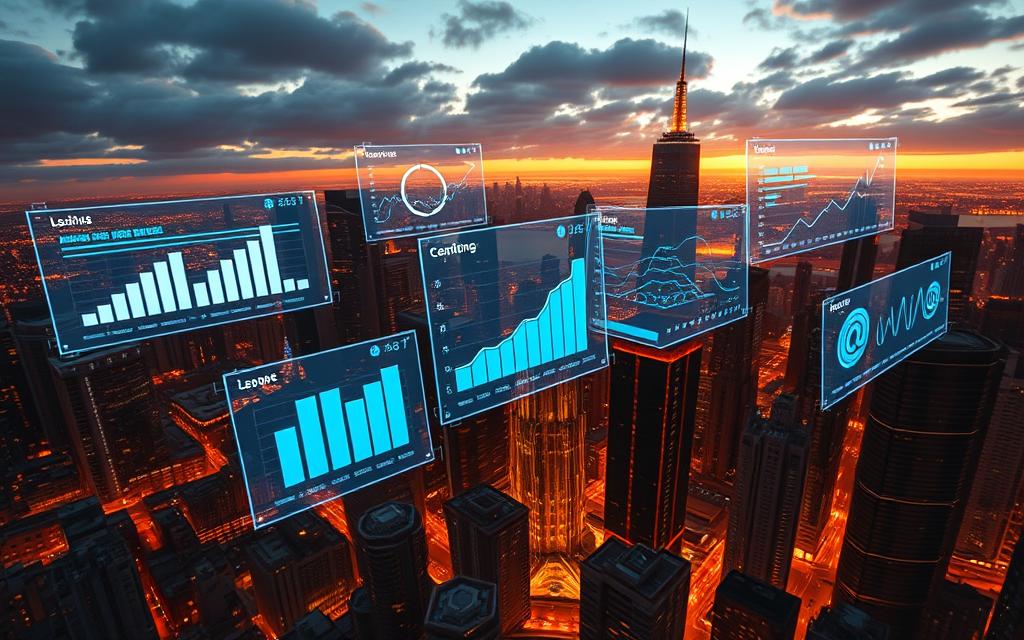 A high-angle, wide-angle shot of a futuristic city skyline at dusk, with towering skyscrapers and glowing data centers in the background. In the foreground, floating holographic displays showcase various cloud database adoption trends, represented by sleek, intuitive data visualizations and charts. The lighting is a mix of warm, golden hues from the setting sun and cool, blue tones from the holographic projections, creating a sense of technological advancement and progress. The overall atmosphere is one of excitement and innovation, reflecting the section title "Why DBaaS Is the Future of Data Management." A high-angle, wide-angle shot of a futuristic city skyline at dusk, with towering skyscrapers and glowing data centers in the background. In the foreground, floating holographic displays showcase various cloud database adoption trends, represented by sleek, intuitive data visualizations and charts. The lighting is a mix of warm, golden hues from the setting sun and cool, blue tones from the holographic projections, creating a sense of technological advancement and progress. The overall atmosphere is one of excitement and innovation, reflecting the section title "Why DBaaS Is the Future of Data Management."