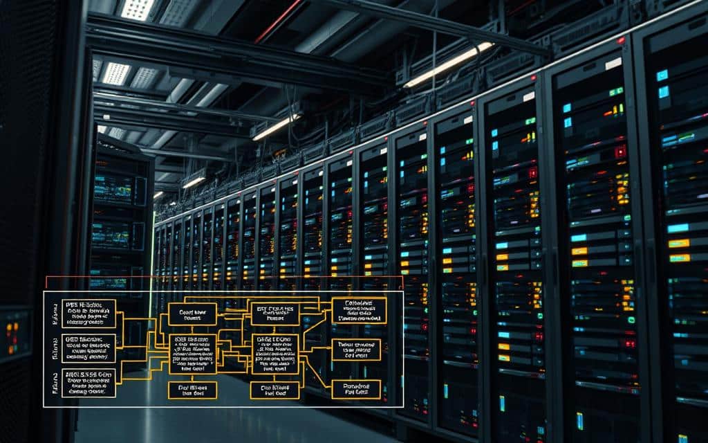 A complex network of interconnected database servers, each node precisely positioned and meticulously configured. Sleek, modern racks housing powerful computing hardware, their status lights blinking in a rhythmic harmony. In the foreground, a detailed schematic diagram illustrates the failover mechanisms, color-coded lines tracing the intricate data flows between primary and secondary instances. The background is bathed in a soft, ethereal glow, evoking a sense of reliability and technical sophistication. The scene is captured through a wide-angle lens, emphasizing the scale and complexity of the database cluster, conveying the importance of choosing the right failover configuration for mission-critical applications. A complex network of interconnected database servers, each node precisely positioned and meticulously configured. Sleek, modern racks housing powerful computing hardware, their status lights blinking in a rhythmic harmony. In the foreground, a detailed schematic diagram illustrates the failover mechanisms, color-coded lines tracing the intricate data flows between primary and secondary instances. The background is bathed in a soft, ethereal glow, evoking a sense of reliability and technical sophistication. The scene is captured through a wide-angle lens, emphasizing the scale and complexity of the database cluster, conveying the importance of choosing the right failover configuration for mission-critical applications.