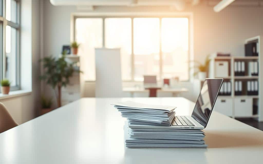 A clean, well-organized office space with a clear, uncluttered desk displaying a neatly stacked pile of documents and a laptop. The lighting is soft and natural, filtering in through large windows, creating a warm, inviting atmosphere. The background is a soothing, neutral palette, allowing the central elements to take center stage. The overall composition conveys a sense of order, professionalism, and attention to detail, perfectly capturing the essence of "reference data" and the "clear definitions in simple terms" theme. A clean, well-organized office space with a clear, uncluttered desk displaying a neatly stacked pile of documents and a laptop. The lighting is soft and natural, filtering in through large windows, creating a warm, inviting atmosphere. The background is a soothing, neutral palette, allowing the central elements to take center stage. The overall composition conveys a sense of order, professionalism, and attention to detail, perfectly capturing the essence of "reference data" and the "clear definitions in simple terms" theme.