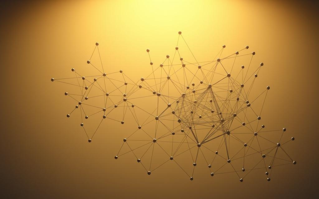 A large, intricate graph with nodes and edges depicting the complex relationships between various entities. The graph fills the frame, with a crisp and well-defined design. The nodes are represented as spheres of varying sizes, connected by thin, curved lines that snake through the composition. The overall layout is symmetrical and balanced, with a sense of depth and dimensionality. The lighting is soft and diffused, creating a warm and inviting atmosphere. The background is a muted, neutral color, allowing the graph to take center stage. The image conveys the benefits and challenges of the network database model, highlighting the interconnectedness and complexity of the relationships it can capture. A large, intricate graph with nodes and edges depicting the complex relationships between various entities. The graph fills the frame, with a crisp and well-defined design. The nodes are represented as spheres of varying sizes, connected by thin, curved lines that snake through the composition. The overall layout is symmetrical and balanced, with a sense of depth and dimensionality. The lighting is soft and diffused, creating a warm and inviting atmosphere. The background is a muted, neutral color, allowing the graph to take center stage. The image conveys the benefits and challenges of the network database model, highlighting the interconnectedness and complexity of the relationships it can capture.