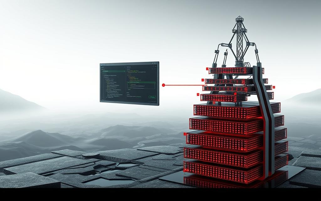 A meticulously rendered, highly detailed 3D illustration of an LSM tree data structure, showcasing its key components and internal workings. The foreground depicts a cross-section of the tree, revealing its layered structure of Sorted String Tables (SSTables) and the overlapping bloom filters that optimize lookups. The middle ground features a sleek, minimalist user interface, highlighting the efficient insertion and compaction processes. The background displays a serene, monochromatic landscape with soft lighting, emphasizing the technical sophistication and performance advantages of this data storage system. The overall composition conveys the power and elegance of LSM trees, suitable for use in an article on database indexing techniques. A meticulously rendered, highly detailed 3D illustration of an LSM tree data structure, showcasing its key components and internal workings. The foreground depicts a cross-section of the tree, revealing its layered structure of Sorted String Tables (SSTables) and the overlapping bloom filters that optimize lookups. The middle ground features a sleek, minimalist user interface, highlighting the efficient insertion and compaction processes. The background displays a serene, monochromatic landscape with soft lighting, emphasizing the technical sophistication and performance advantages of this data storage system. The overall composition conveys the power and elegance of LSM trees, suitable for use in an article on database indexing techniques.