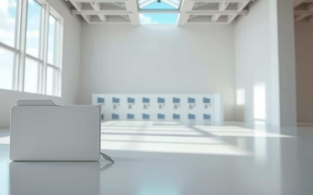 A modern, minimalist flat file database, illuminated by natural lighting. In the foreground, a clean, uncluttered interface with sleek file folders and a cursor hovering over them. The middle ground showcases a neatly organized directory structure, with files and subfolders arranged in a logical hierarchy. In the background, a serene, white-walled workspace, with a hint of blue sky visible through a large window, conveying a sense of simplicity and efficiency. The overall atmosphere is one of clarity, organization, and ease of use, reflecting the advantages of a flat file database in real-world applications. A modern, minimalist flat file database, illuminated by natural lighting. In the foreground, a clean, uncluttered interface with sleek file folders and a cursor hovering over them. The middle ground showcases a neatly organized directory structure, with files and subfolders arranged in a logical hierarchy. In the background, a serene, white-walled workspace, with a hint of blue sky visible through a large window, conveying a sense of simplicity and efficiency. The overall atmosphere is one of clarity, organization, and ease of use, reflecting the advantages of a flat file database in real-world applications.
